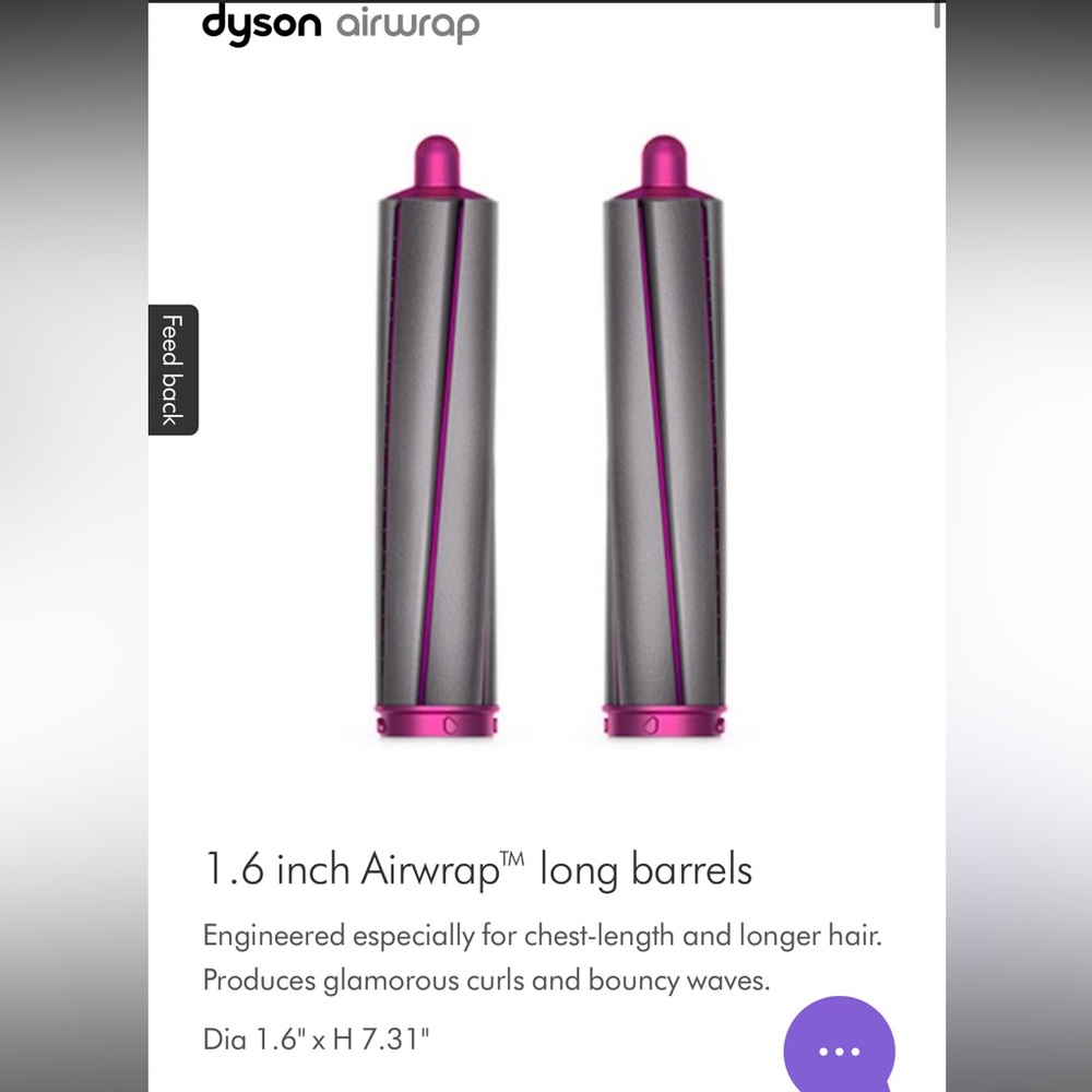 Dyson Airwrap long Barrels 1.6 "